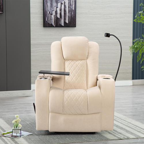 Custom Multifunctional Fabric Recliner Chair with Bluetooth, Wireless Charging & LED
