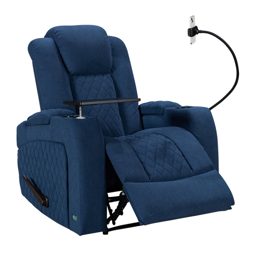 Custom Multifunctional Fabric Recliner Chair with Bluetooth, Wireless Charging & LED
