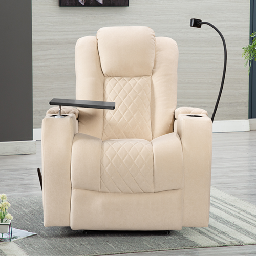 Custom Multifunctional Fabric Recliner Chair with Bluetooth, Wireless Charging & LED