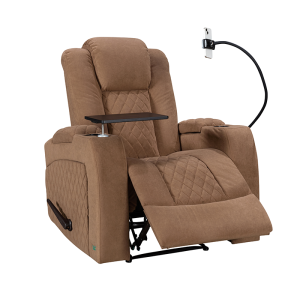 Custom Multifunctional Fabric Recliner Chair with Bluetooth, Wireless Charging & LED