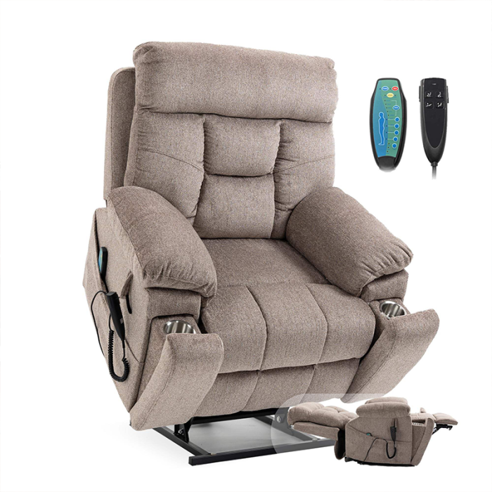Comfortable Seating Lay Flat Power Lift Recliner, Medical Lift Riser with Massage
