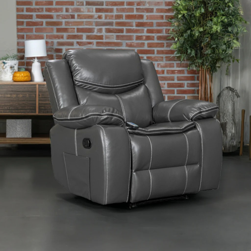 Air Leather Manual Motion Recliner Chair for Sale With Massage and Heating