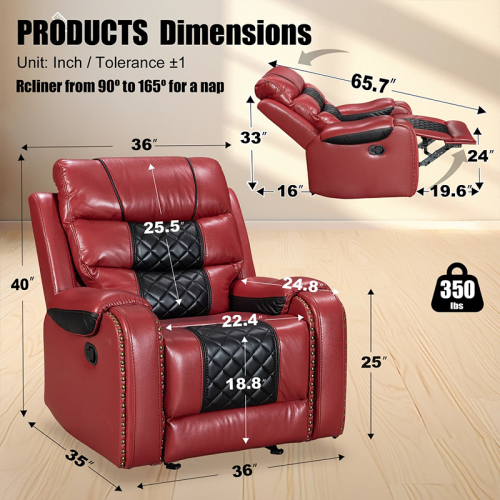 Best Selling Leather Rocker Recliner Chair