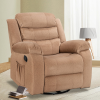 Swivel Rocker Recliner Chair - Compact Fabric 360° Glider for Small Spaces