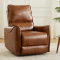 Glider Swivel Recliner With USB Port Breathable PU Leather