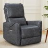 Glider Swivel Recliner With USB Port Breathable PU Leather