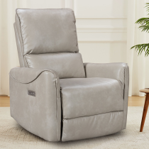 Glider Swivel Recliner With USB Port Breathable PU Leather