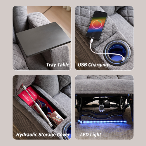 Comfortable Recliner Chair With Built-in Control Cup Holder and USB