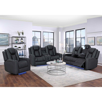 Comfortable Recliner Sofa Set With Bluetooth System and Drop down table