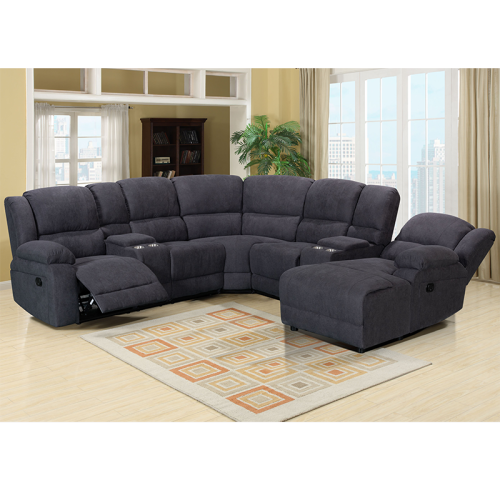 Comfortable Recliner Sofa Set With Cupholder System and Reading Light for Living Room Furniture