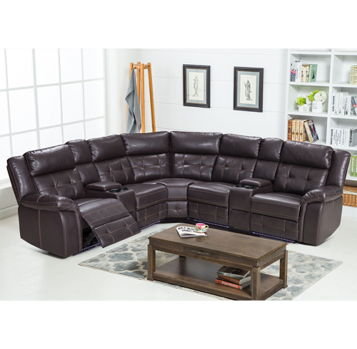 Comfortable Recliner Sofa Set With Cupholder System and LED Light for Living Room Furniture
