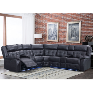 Comfortable Recliner Sofa Set With Cupholder System and LED Light for Living Room Furniture