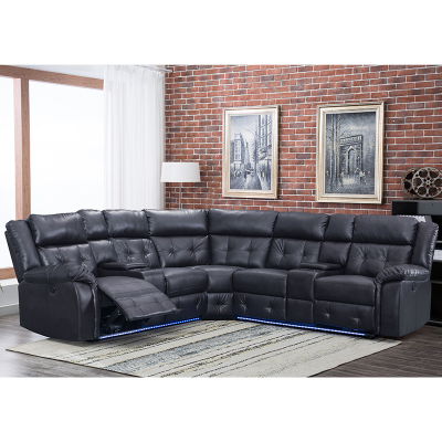 Comfortable Recliner Sofa Set With Cup Holder and LED Light for Living Room