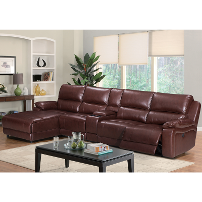 Manual Sectional Recliner Sofa Set with Cup holders Chaise for Living Room