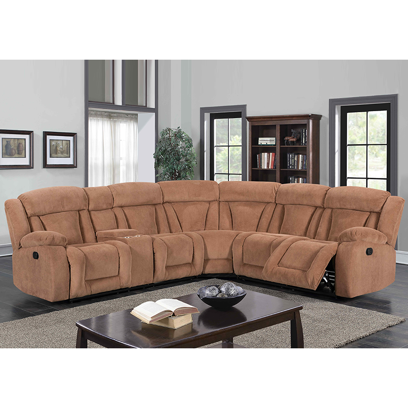 Manual Sectional Recliner Sofa Set with Cup holders for Living Room Furniture