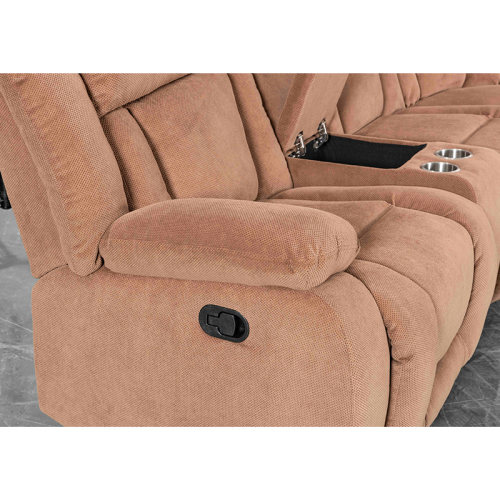 Manual Sectional Recliner Sofa Set with Cup holders for Living Room Furniture