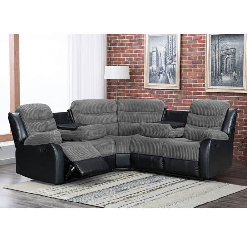 Comfortable Manual Recliner Sofa Set for Two Colors With Drop Down Table for Living Room Furniture