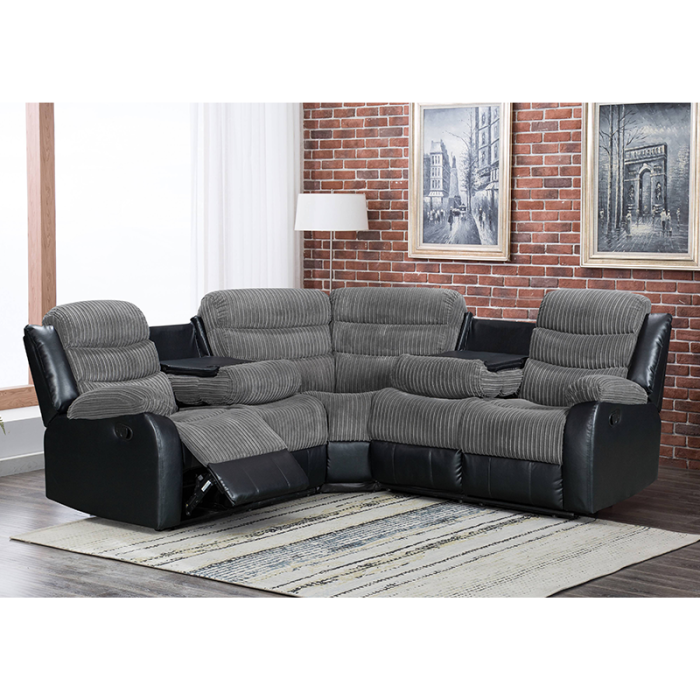 Comfortable Manual Recliner Sofa Set for Two Colors With Drop Down Table for Living Room Furniture