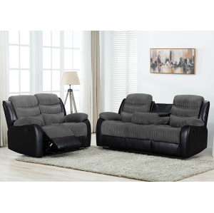 Comfortable Manual Recliner Sofa Set for Two Colors With Drop Down Table for Living Room Furniture