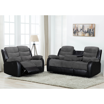 Comfortable Manual Recliner Sofa Set  With Drop Down Table for Living Room