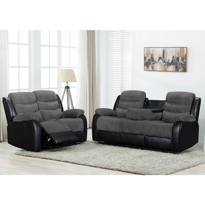 Comfortable Manual Recliner Sofa Set  With Drop Down Table for Living Room