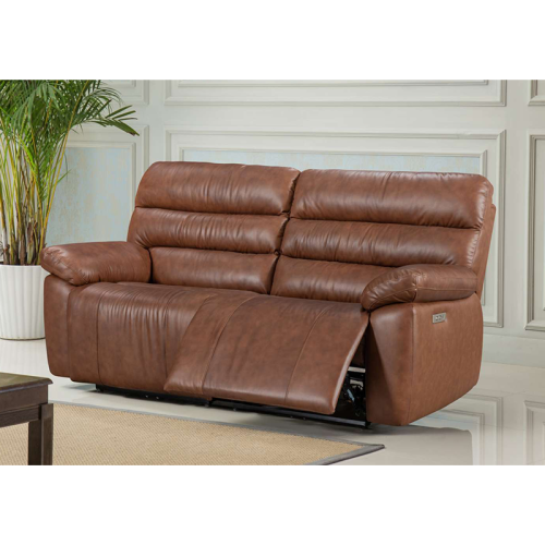 Electric Genuine Leather 2-Seater Sofa with USB and Type-C charging ports.