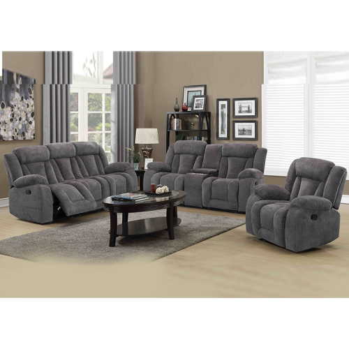 Sectional Recliner Sofa Set with Bluetooth and Cupholders for Living Room
