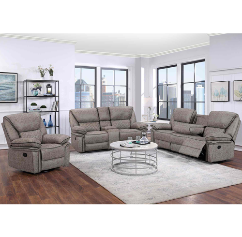 Comfortable manual recliner sofa set with customizable Bluetooth speakers.