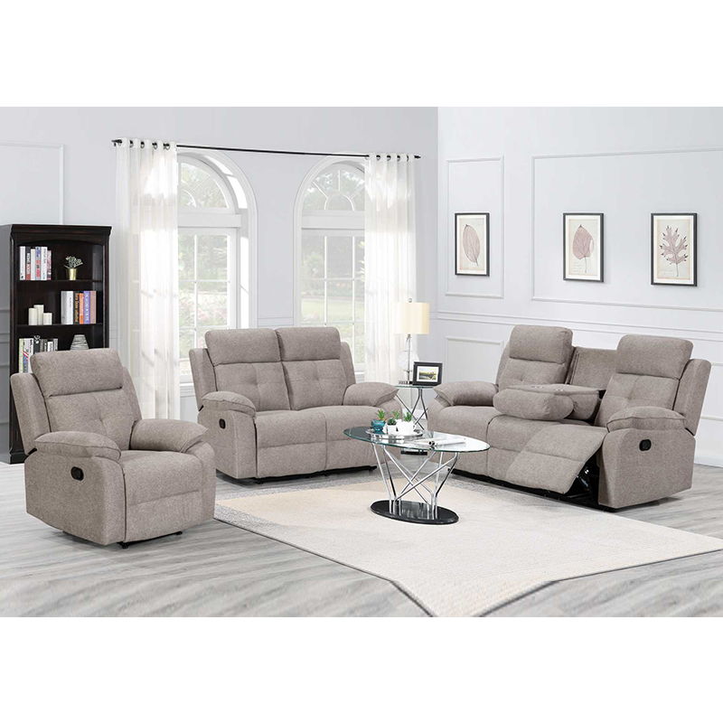 Manual Fabric Recliner Sofa 3+2+1 with Drop down table