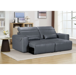 A Power Reclining Sleeper Sofa with an adjustable headrest and lumbar support