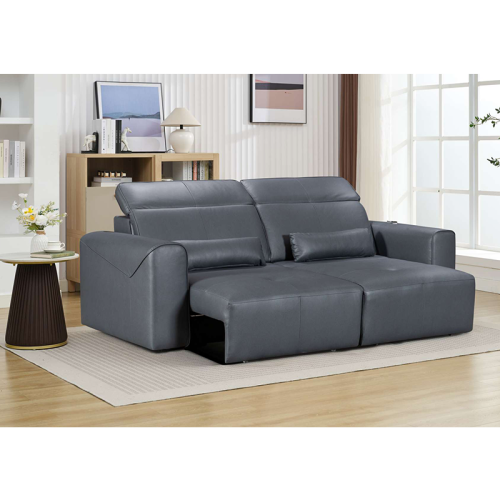 A Power Recliner Sofa with an adjustable headrest and lumbar support