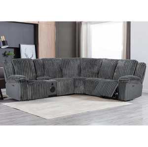 Plush Sectional Recliner Sofa with Bluetooth Speaker