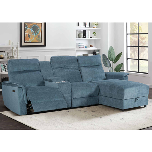 Electric Modular Recliner Sofa with Chaise Lounge and Storage