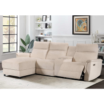 Electric Modular Recliner Sofa with Chaise Lounge and Storage