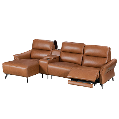 Power Reclining Sectional with Chaise and Integrated Reading Light