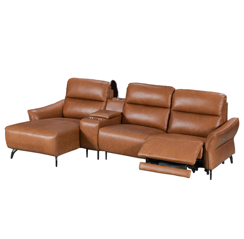 Power Reclining Sectional with Chaise and Integrated Reading Light