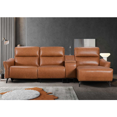 Power Reclining Sofa with Chaise and Integrated Reading Light