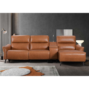 Power Reclining Sectional with Chaise and Integrated Reading Light