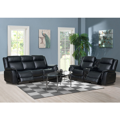 Manual Reclining Sectional with Integrated Bluetooth Speaker