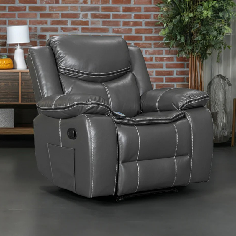 Air Leather Manual Motion Recliner Chair for Sale With Massage and Heating