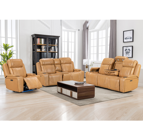Smooth Operating Motor Durable Genuine Leather Recliner for Living Room