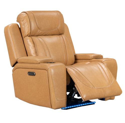 Genuine Leather Nursery Recliner Chair Electric Headrest for Bedroom