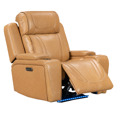 Genuine Leather Nursery Recliner Chair Electric Headrest for Bedroom