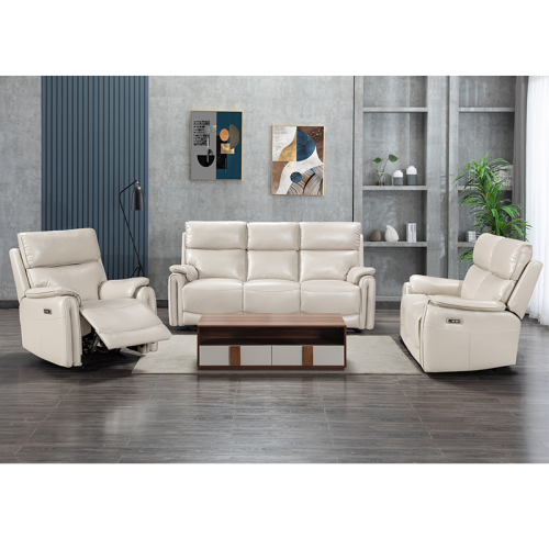 Energy Efficient Motor Real Leather Recliner Sofa for Apartment Living