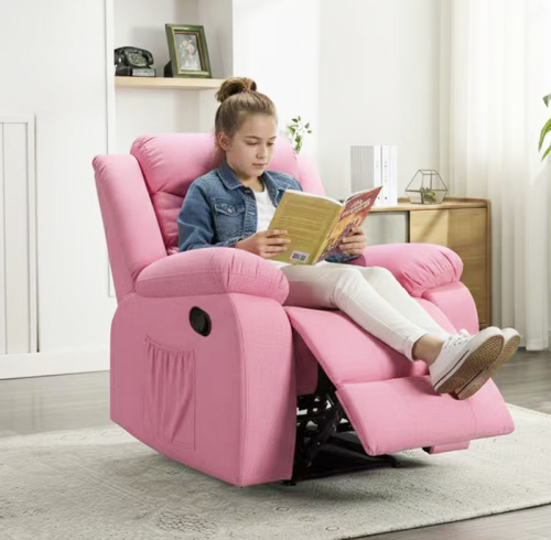 Slow-Recovery Sponge Stable Wooden Frame Kid Recliner Chair