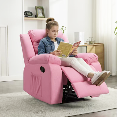 Slow-Recovery Sponge Stable Wooden Frame Kid Recliner Chair