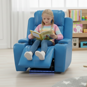 Durable Sponge Breathable Air Leather Kid Recliner for Living Room