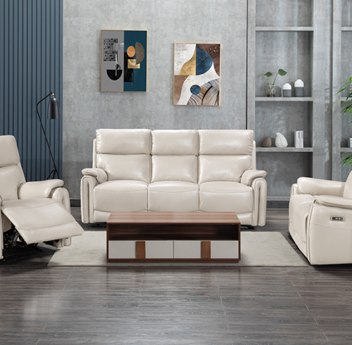 Energy Efficient Motor Real Leather Recliner Sofa for Apartment Living