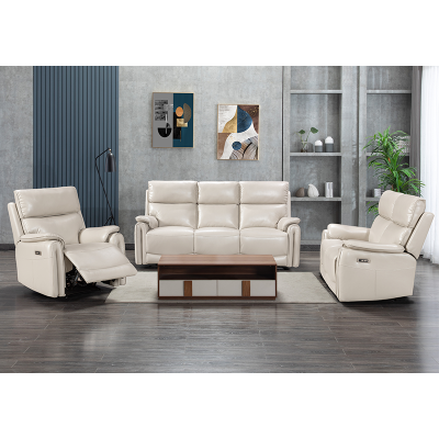 Real Leather Recliner Sofa with Energy Efficient Motor for Apartment Living