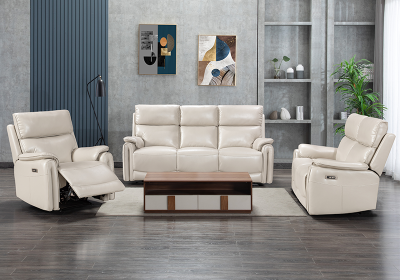 Real Leather Recliner Sofa with Energy Efficient Motor for Apartment Living